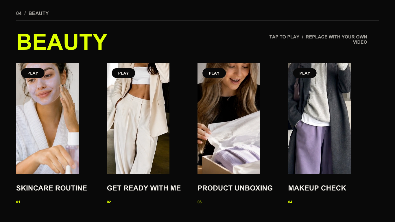 Edition 01 Beauty portfolio section